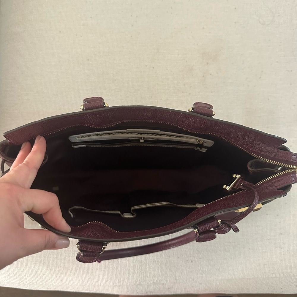 Henri Bendel Burgundy Leather Satchel - Picture 2 of 7